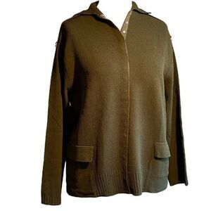Nancy & Co Army Green Knit Long Sleeve Sweater Top Size L New